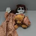 4.8FT Halloween Scary Decorations Outdoor, Hanging Swinging Doll Girl with Sound & Slap Activated/Creepy Sound/Light Up Eyes, Creepy Halloween Hanging Ghosts for Indoor, Outdoor, Haunted House Decor