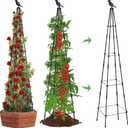 MYMULIKE 2Pack Garden Trellis for Climbing Plants Outdoor Indoor Pot 67'' Cucumber Trellis for Climbing Plant Support for Climbing Vegetables Plants Garden Obelisk Trellis Tomato cage & Climbing Rose