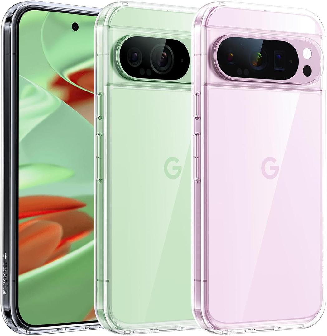 TORRAS Diamond Clear Designed for Google Pixel 9 Pro Case/Pixel 9 Case, Non-Yellowing [16Ft Military Grade Drop Tested] Translucent Slim Protective Anti-Scratch Phone Case for Pixel 9/9 Pro, Clear