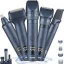 Beard Trimmers Kit for Men Precise Dial Adjustable 20 Lengths, 5-IN-1 Electric Shavers and Hair Clippers Set - Body Nose Ear Mustache Hair Trimmers Razors Waterproof Wet/Dry - USB-C Charging Dock