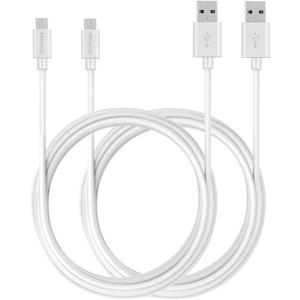MaGeek Micro USB Cable (2-Pack)(10ft), Extra Long High Speed USB Charge and Sync Cord for Samsung, Nexus, LG, Motorola, Android Smartphones and More (White)