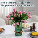 20PCS Fake Tulips Artificial Tulip Silk Flowers Fake PU Bouquet Artificial Flowers Faux Flowers with Gift Box Soft Faux Tulips Bouquets Arrangements for Party Wedding Home (Pink)