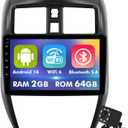 10.1 Inch IPS Touchscreen Android 14 Car Stereo for Nissan Versa Sedan 2015-2019 with Wireless CarPlay & Android Auto 2+64GB Car Radio, Support WiFi 6, Bluetooth,5.4, Backup Camera, SWC