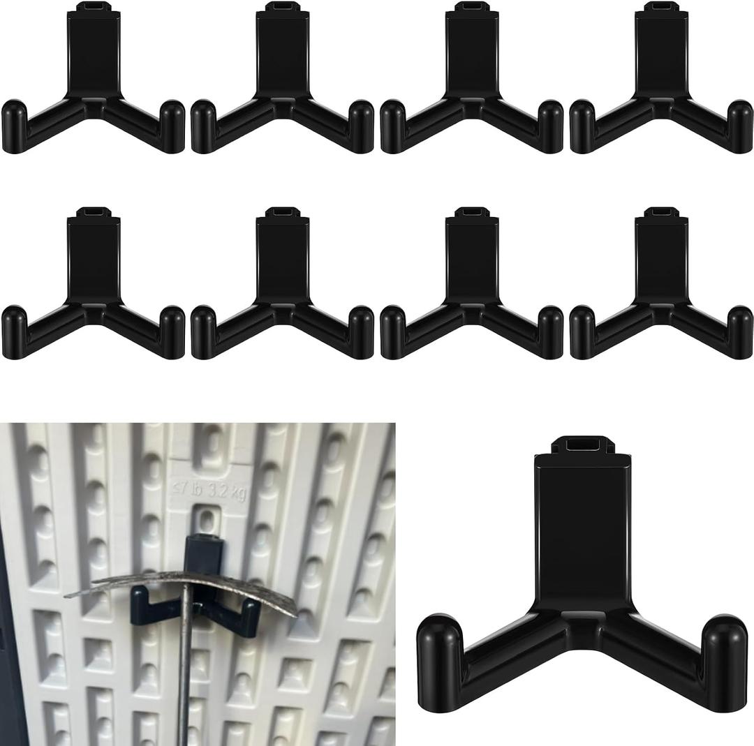 10 Pcs Plastic ABS Tool Hooks Compatible with Lifetime Shed 60305 60118 60127 60138 60141 Etc Not Work on Any Sheds with Horizontal Siding (Black)