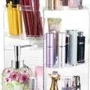 COYAHO 360 Rotating Makeup Organizer, Spinning Countertop, Cosmetic Holder Shelf, Make Up Organizers and Storage for Bedroom, Transparent