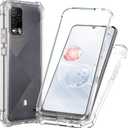TJS Compatible for BLU View 5 Pro B170D Case, with [Built-in Screen Protector], Full-Body Drop Protector Shockproof Rugged Bumper Cover Hybrid Phone Case (Clear)
