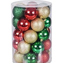 30ct Christmas Ball Ornaments, 1.18" Shatterproof Tree Decorations, Perfect Hanging Ball for Indoor/Outdoor Holiday Party Decor (Black)