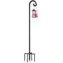 Hemndic Adjustable Shepherds Hooks for Outdoor, 76 Inch Heavy Duty Bird Feeder Stand with 5 Prongs Base, Garden Bird Feeder Pole for Hanging Bird Feeders, Plant Baskets, Wind Chime, Lantern