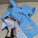 MAMORE Dog Raincoat Hooded Rain Jacket for Small Medium Large Dogs Slicker Poncho Bottom Waterproof Adjustable Reflective Breathable Leash Hole (Blue, Small)