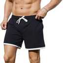 Waghaw Men Cotton 5.5 Inch Sweat Shorts Elastic Waist Casual Workout with Pockets Large