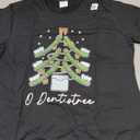 Cute Funny O Dentistree Teeth Brush Christmas Tree Dental T-Shirt Size L
