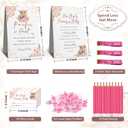 Baby Shower Games for Adults - Complete Party Activity Card Set with Pacifier Hunt, Belly Measuring & Mommy or Daddy Guess - Grown-Up Guest Entertainment Kit-w4