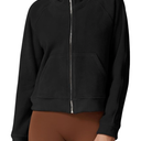 QINSEN Womens Full Zipper Hoodies Fleece Lined Collar Pullover Cozy Long Sleeve Sweatshirts L