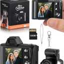 Mini Digital Camera, 1080P Portable Camera for Photography with 32GB SD Card, Key Card Clip Chain for Teenagers, Adult Beginners(Black)