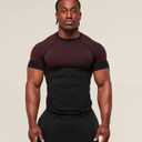 Men's Athletic Compression Short Sleeve Shirt, Breathable Quick Dry Gym Workout Top, Stretch Performance Sportswear (Black, XL)