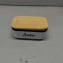 White Butter Dish with Lid for Countertop & Refrigerator - Unbreakable Metal Butter Keeper, Large Butter Container for Fridge, Butter Holder, Butter Tray, Butter Storage for Counter, Mantequillera