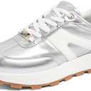 LUCKY STEP Women's Platform Fashion Sneakers Retro Classic Trainers Casual Lace-up Stylish Tennis Running Walking Shoes (8.5)