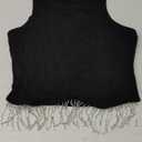 Womens Nashville Sparkly Rhinestone Fringe Sleeveless Crop Tops Y2K Raceback Ribbed Cropped Tank Tops with Glitter Tassel, Small