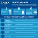 Carex E-Z Lock Raised Toilet Seat with Handles, 4.5 Inch Toilet Seat Riser with Arms, Toilet Riser Fits Most Toilets, Elongated or Round, Toilet Seat Lifter, White