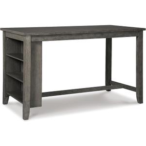 Signature Design by Ashley Caitbrook Rustic Rectangular Counter Height Dining Table, Storage, Seats 4, 2 Fixed Shelves, Wood, 60" W x 30" D x 36" H, Dark Gray