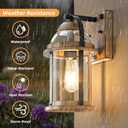 OKELI Dusk to Dawn Outdoor Wall Lights, Waterproof Lighting Fixtures Rustic Farmhouse Wall Lanterns with Clear Glass Shades Anti-Rust Outside Lights for Garage Patio Porch(Brown, 1 Pack)