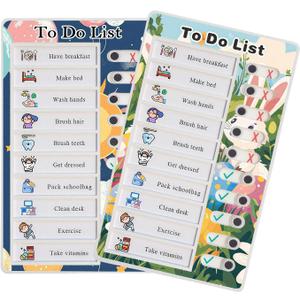 Chore Chart for Kids Multiple Kids, 2pcs to Do List Checklist Board (Rabbit+Balloon)