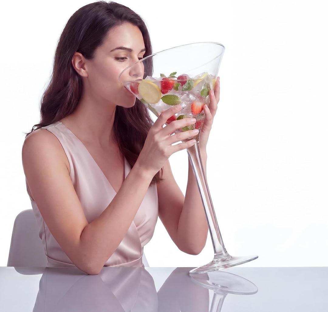Remerry 67oz Giant Martini Glass, Extra Large Cocktail Glasses | 15.8x7.9 Inch Clear Glass Martini Cup for Party Centerpiece, Bar Decor, Dessert Display, Novelty Gift for Birthdays Weddings