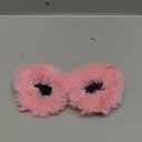 FEISEDY Women Plush Fuzzy Cat Eye Sunglasses Punk Soft Velvet Shades Ladies Handmade Party Masquerade Eyewear B2877 (Pink)