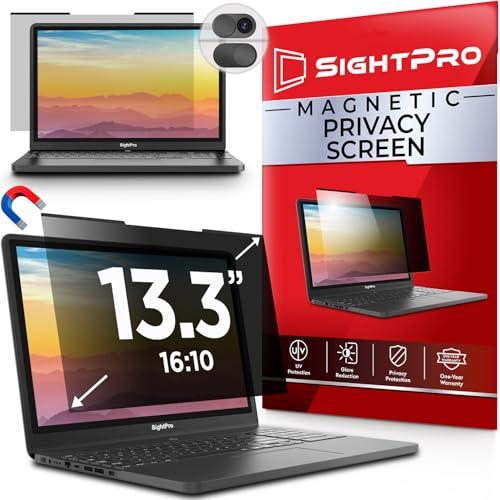 SightPro Magnetic Laptop Privacy Screen 13.3 Inch 16:10 - Removable Computer Privacy Filter Shield and Protector