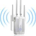 WiFi Extender Signal Booster for Home: Internet Repeater Long Range Covers Up to 45+ Devices(White, XL)