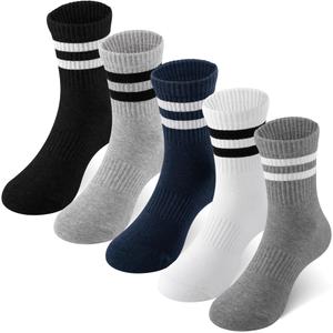 HONGTEYA Unisex Kids Crew Cotton Socks for Girls Boys School Uniform