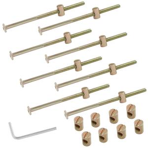 Biaungdo M6 x 120mm Bunk Bed Bolts, Hex Drive Socket Furniture Barrel Screws Bolt Nuts Furniture Crib Baby Bed Bolt with Wrench(Bronze, 12 Pcs)