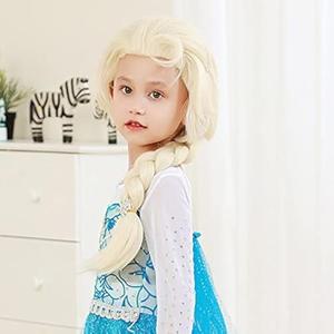 WELLKAGE Long Braided Blonde Hair Cosplay Halloween Costume Wig -17 inches