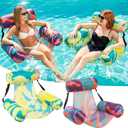 Inflatable Pool Float Chair - 2 Pack Pool Floats Adult Heavy Duty, Water Floating Lounge Chairs, Blow up Floaties Adults for Summer Fun Party Lake Beach, Large
