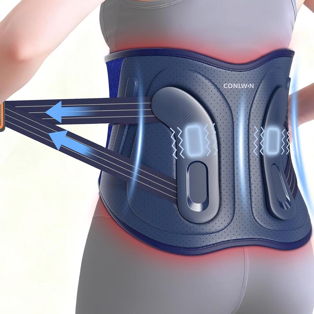 68" Cordless Heating Pad for Back Pain Relief with 5 Heat & 6 Vibration, Lower Back Massager with 4D Butterfly Support, Portable Heating Pad for Women Men Mom Dad