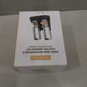 CIRCLE JOY Rechargeable Salt and Pepper Grinder Set Stainless Steel Electric Pepper Grinders with Variable Grinding Speed, External Adjustable Coarseness, Charging Base and White LED Light, Silver