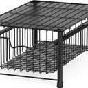 Simple Houseware Stackable Basket Drawer, Black (1-Tier)