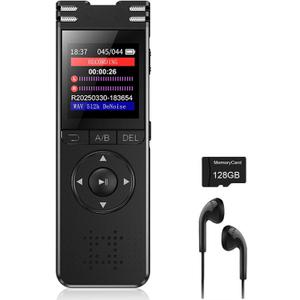 128GB Digital Voice Recorder with Playback Upgraded Voice Activated Recording with Premium Noise Reduction Dictaphone Device Perfect for Lectures Meetings Interviews