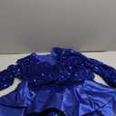 Cololura Women Elegant Sexy Sequin Off Shoulder Ruffle Sleeve Bodycon Mermaid Cocktail Formal Party Ball Gown Midi Dress (Large, Blue)
