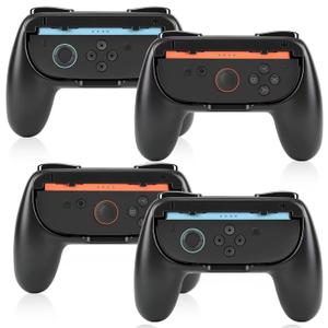 JoyHood 4 Pack Hand Grips Compatible with Switch 2 Console Grip, Ergonomic Hand Grip Handle Kit Accessories fits Switch 2 Controller, FOR Switch 2 ONLY (Black)