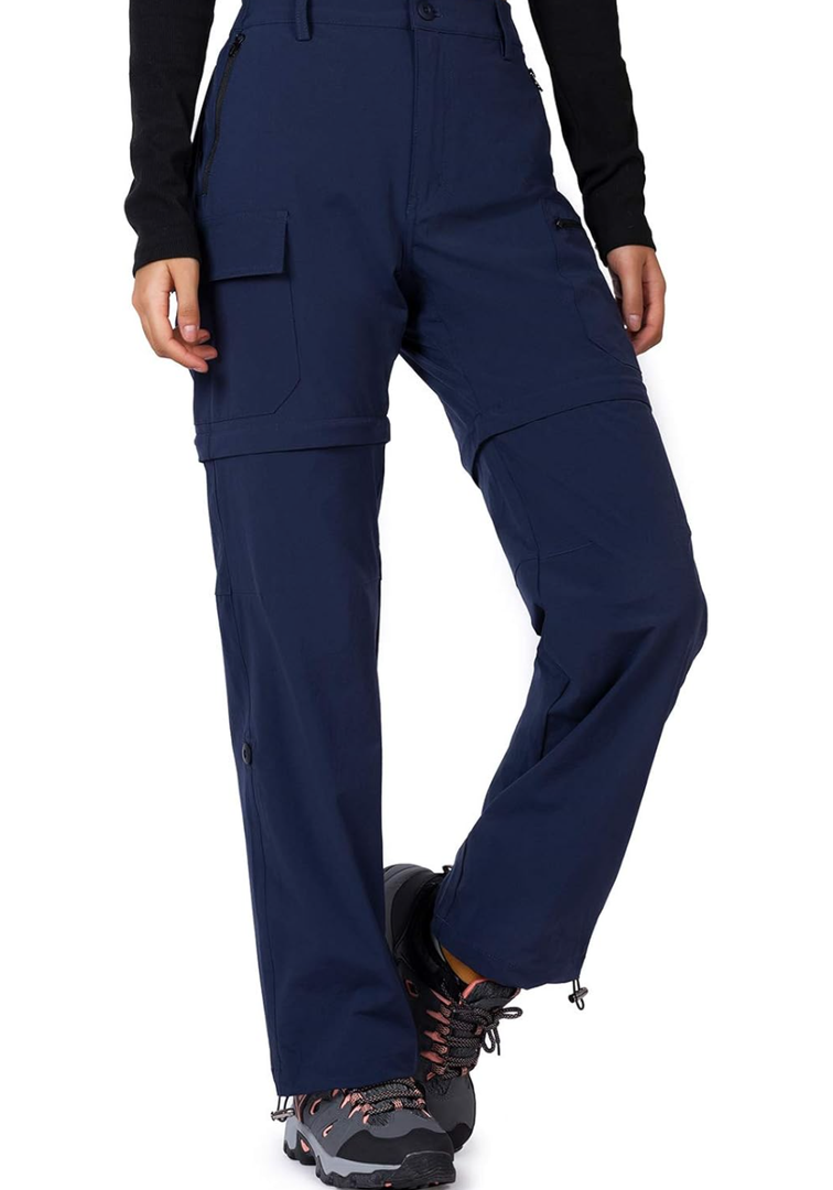 Cycorld Women's-Hiking-Pants-Convertible Quick-Dry-Stretch-Lightweight Zip-Off Outdoor Pants with 5 Deep Pockets L