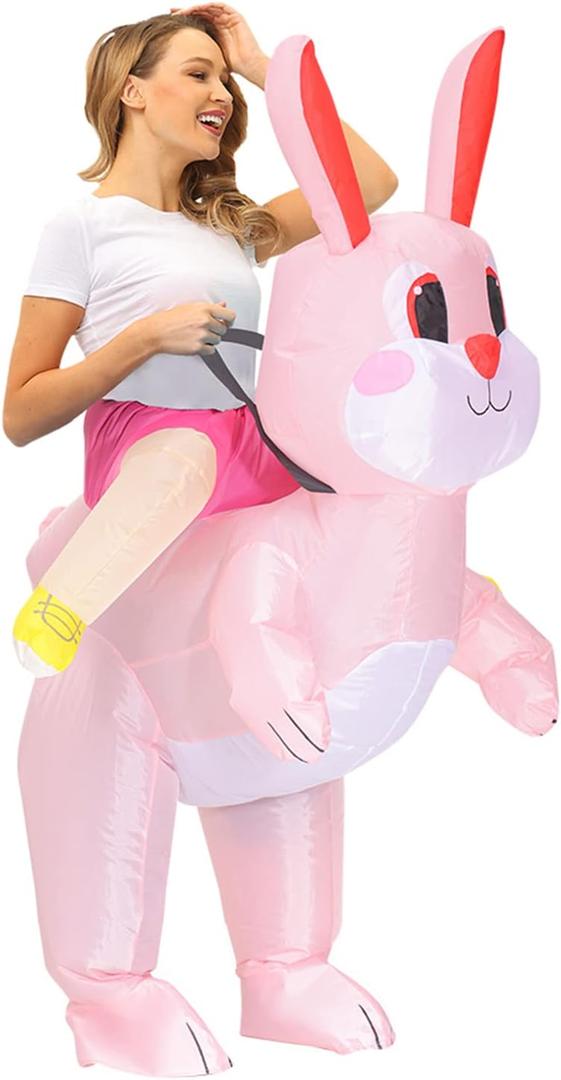 Inflatable Easter Bunny Costume Blow up Rabbit Costume Rabbit Mascot Suit Fancy Dress