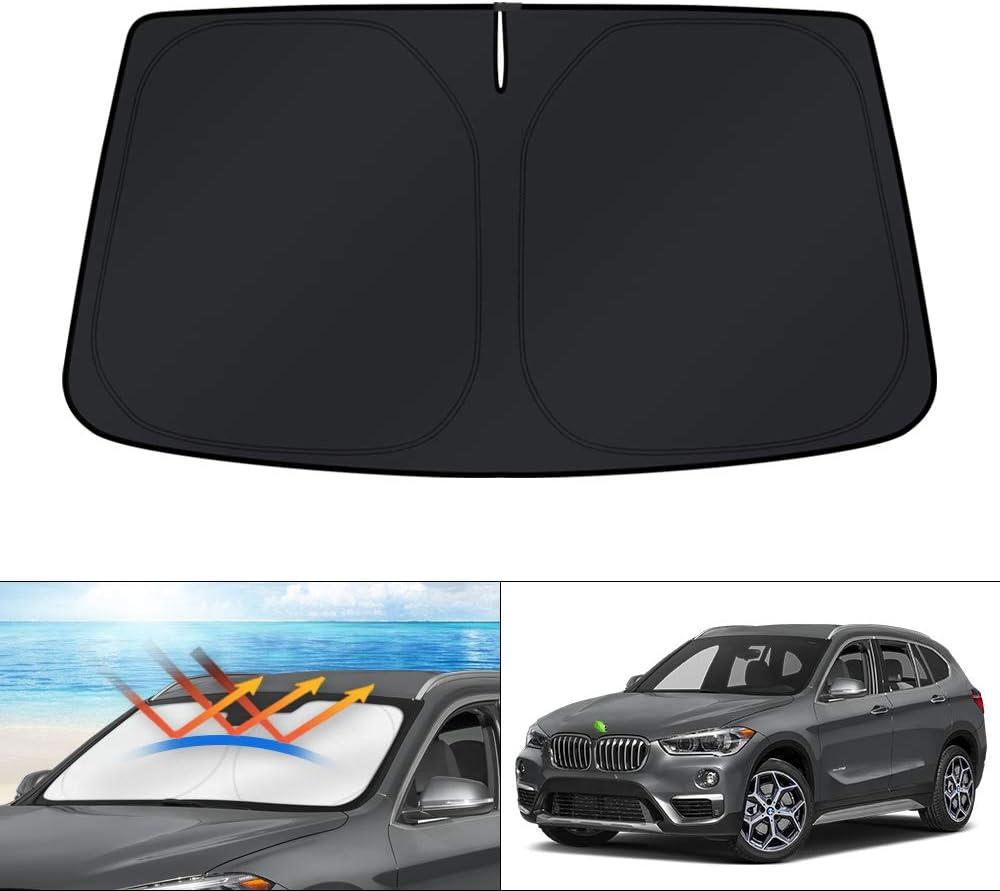 KUST Windshield Sun Shade for 2016 2017 2018 2019 2020 2021 2022 BMW X1 F48 Accessories Custom Fit Sunshade Foldable Window Sun Visor Protector Blocks UV Rays Keep Your Car Cooler