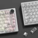 dagaladoo Clear keycaps Set,Translucent Keyboard keycaps,Jelly Key caps | Shine Through keycap,Side Print,Transparent MDA Profile Custom keycaps for Mx Switches Mechanical Keyboard(115-keys,White)