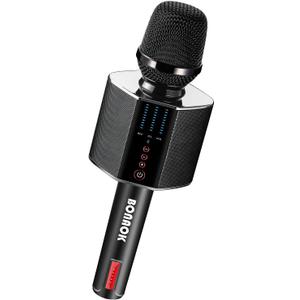 BONAOK Karaoke Microphone, Portable Wireless Bluetooth Karaoke Mic for Adults&Kids Car Home Outdoor Party, Karaoke Machine for PC/All Smartphone G50 Black 2025