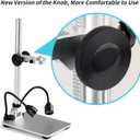 Koolertron LCD Digital Microscope Stand, 12inch Aluminum Extension Arm with 2 Fill Lights, Adjustable Manual Focus Holder for Soldering, PCB Inspection, Coin & Jewelry Observation