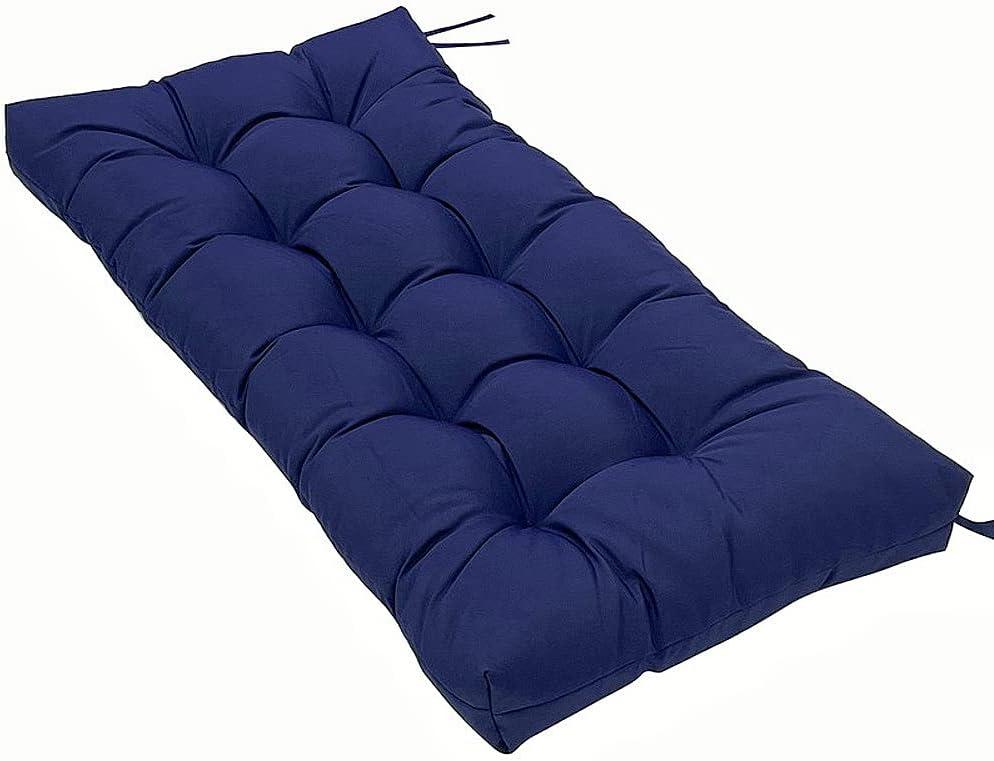 Waterproof Outdoor Bench Cushion, 51"x20", Swing Cushion Patio Furniture Cushions 3 Seater, for Garden Patio Furniture Lounger Bench (Nazy Blue)