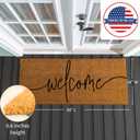 Evergreen Nature Coir Doormat, 2'x5' Large Welcome Mats for Double Doors, Outdoor Indoor Entrance Rug, Non-Slip Front Door Mat for Outside Porch Patio (Coastal Welcome, 60"x24")
