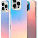 LONLI Hue for iPhone 16 Pro Max Case – Dynamic PrismGlow Holographic Iridescent Phone Cover, Slim Shock-Absorbing Protection, Cute Aesthetic Case for Women & Girls