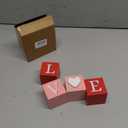 Valentine's Day Decor, 4pcs Love XOXO Wooden Blocks, Valentines Day Wood Love Sign Table Centerpiece for Home Valentines Day Gifts